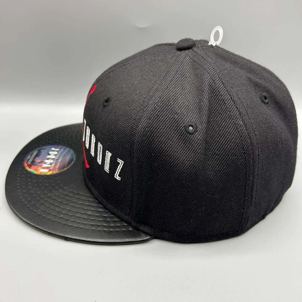 Air Jordan True J11 Hat Men 7 Black Embroidered Jumpman Fitted Cap
